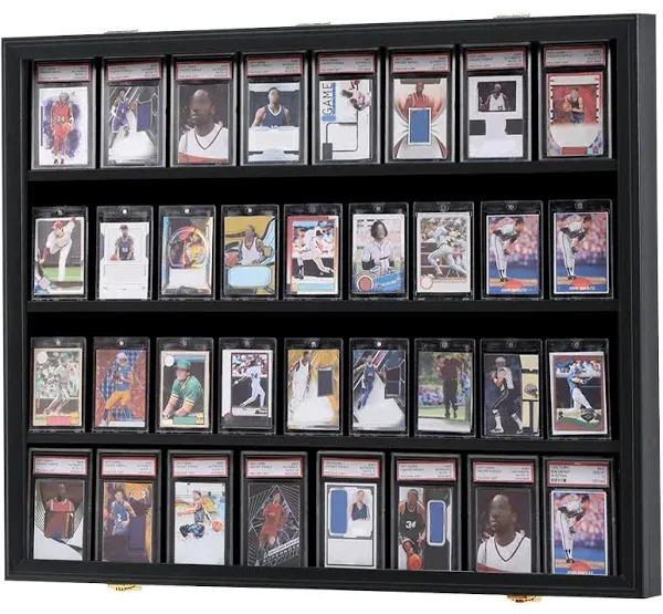 KCRasan 36 Graded Sports Card Display Case Baseball Card Display Case Lockable