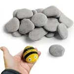 Simetufy 35 River Rocks for Painting, Painting Rocks Bulk for Adults, 2-3 Inches Craft Rocks, Flat Rocks for Painting, Smooth Painting Rocks for DIY