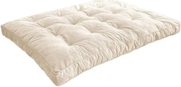 MAXYOYO 6" Futon Mattress Queen Size, Velvet Thick Futons Sofa Couch Bed, Floor Mattress for Adults, Shredded Foam Filling (Frame Not Included), Beige, 60x80 Inch