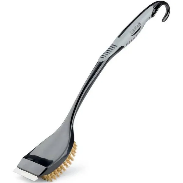 Libman Long Handle Grill Brush with Scraper Brass Fibers 18&#034; Black &amp; Gray (0529)