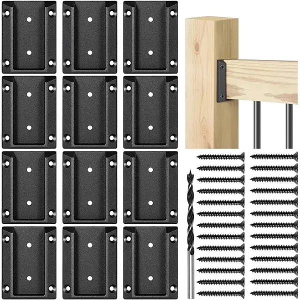 Epcee ADC-12 Aluminum Deck Railing Bracket Deck Railing Connectors for 2"x4" Wooden Deck Railing Post to Handrail