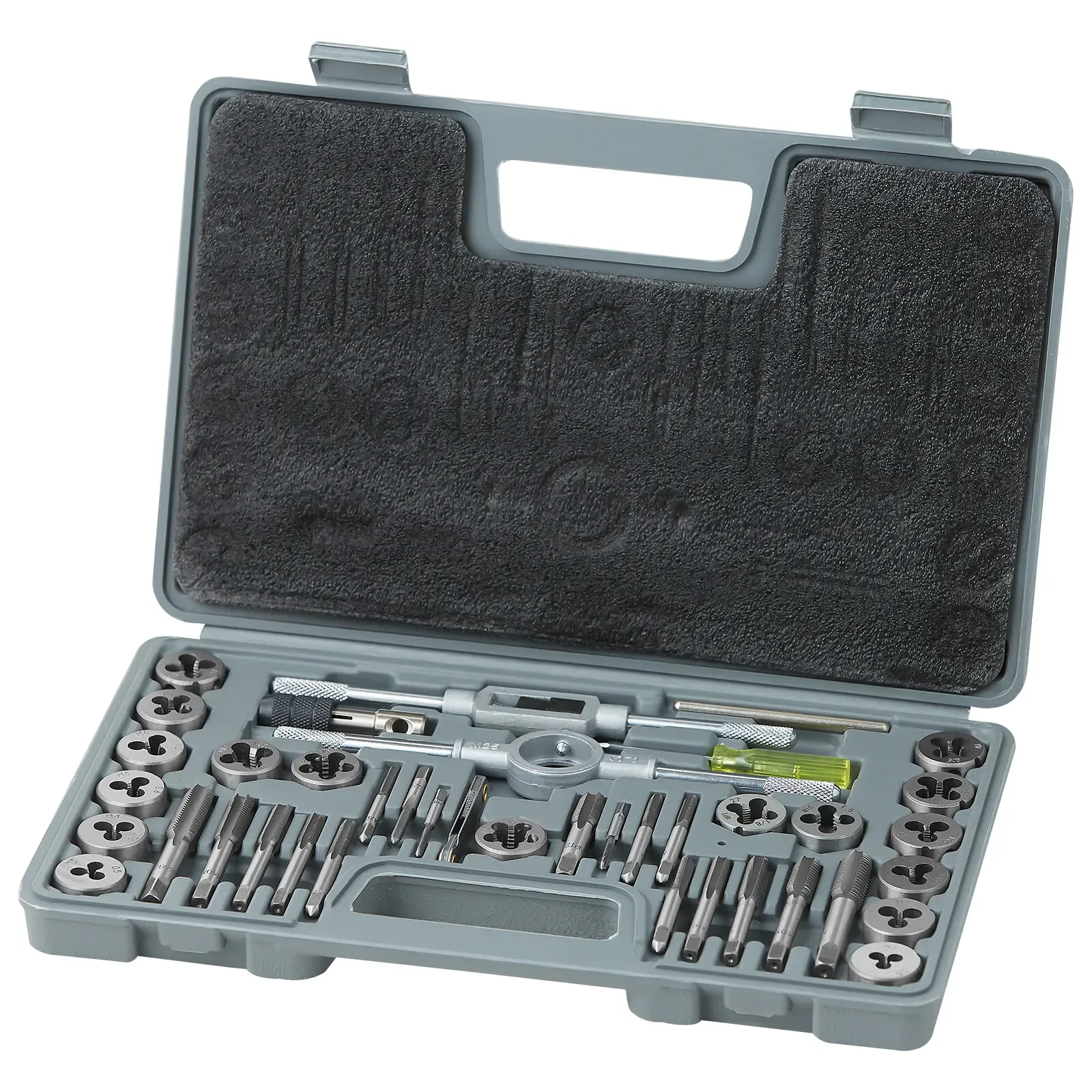 VEVOR Tap and Die Set, 40-Piece Include SAE Size NC/NF/NPT, Bearing Steel Taps and Dies, Essential Threading Tool for Cutting External Internal