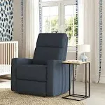 Nurture& The Glider Premium Power Recliner Nursery Glider Chair with Adjustable Head Support Upholstery: Navy