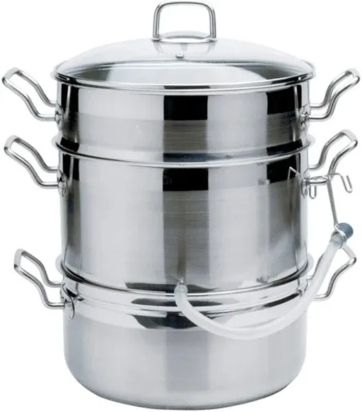 Norpro Stainless Steel Steamer/Juicer<wbr/>, 11qts/10.4L, 4qts/3.8L, 8.5qts/8L