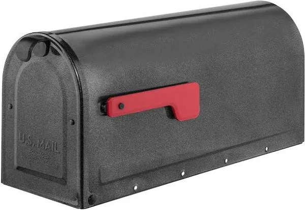 Architectural Mailboxes 7600BE Blue with Red Flag MB1 Post Mount Mailbox, Medium