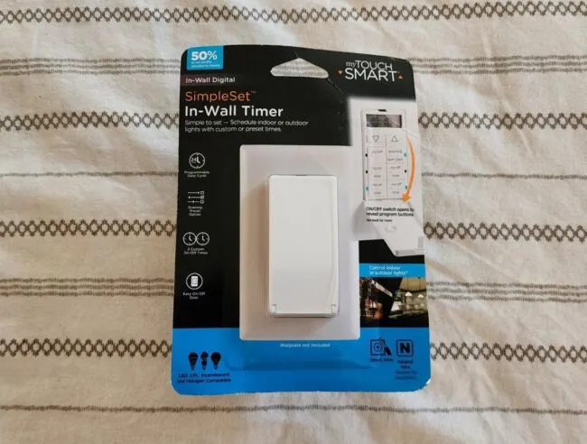 myTouchSmart 24-Hour Indoor In-Wall Timer - 2 Custom ON/OFF Times White Cover