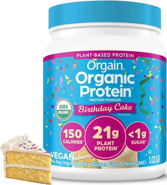 Orgain Birthday Cake Plant Based Protein Powder