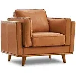 Valencia Artisan Leather Accent Chair - Accent Chair - Cognac