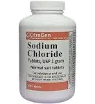 Sodium Chloride Tablets 1 GM, USP Normal Salt Tablets - 500 Tablets by CitraGen Pharmaceuticals, Inc.