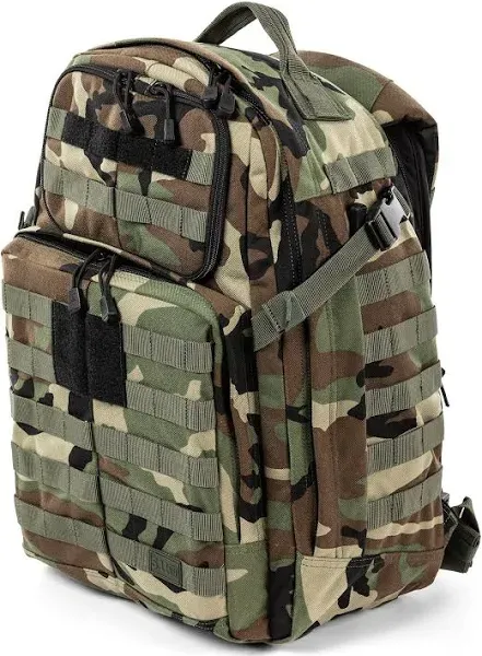 5.11 Tactical Backpack, Rush 24 2.0, Military Molle Pack, CCW with Multiple Compartments, 37 Liter, Medium, Style 56563, Double Tap