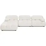 Marcel 109.5" Bubble Modular Modern 4-Piece Reversible Sectional Sofa, Ivory White Boucle