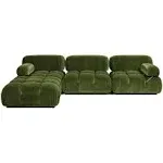 Marcel 109.5" Bubble Modular 4-Piece Reversible Sectional Sofa Olive Green