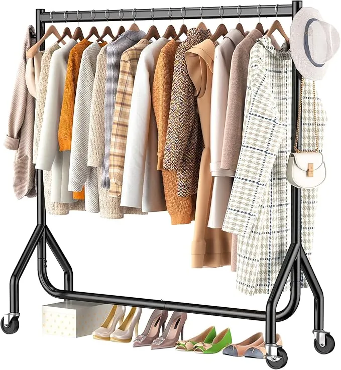 Rebrilliant Rolling Heavy Duty Clothes Rack