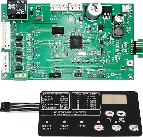 42002-0007S Control Board Kit w/ 472610Z Switch Pad For Pentair MasterTemp NA/LP