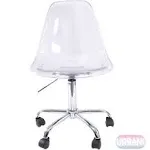 Acrylic Rolling Chair, Clear 21.25D x 19.68W x 34H Inch