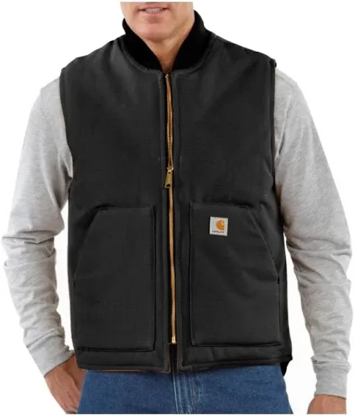 Black Carhartt Duck Vest Men&#039;s 4XL Tall Arctic Quilt Lined Cotton Rib Collar NWT