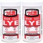 The Boyer Lye for Soap Making, Sodium Hydroxide Pure High Test Lye Food Grade, Caustic Soda, Drain Cleaner and Clog Remover, 2 Pack 2.2 lbs