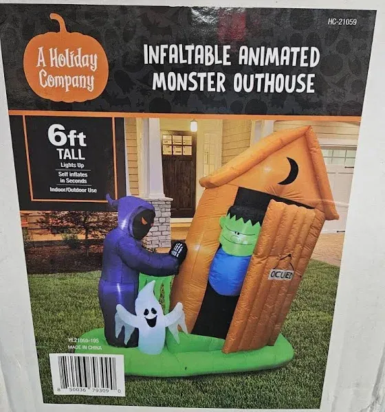 A Holiday Company Animated Inflatable Monster Outhouse Scene