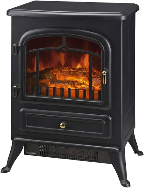 HOMCOM 16" 1500W Free Standing Electric Wood Stove Fireplace Heater