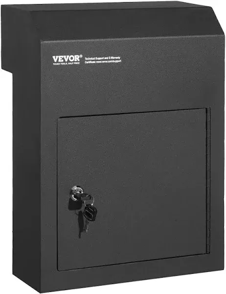 VEVOR Through The Door Key Drop Box 12x6x16&#034; Mailbox with 1.8&#034;12&#034; Key Lock Black