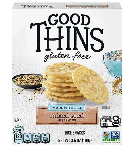 Good Thins Rice Snacks, Gluten Free, Mixed Seed - 3.5 oz