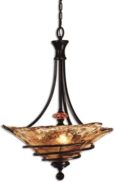 Uttermost Three Light Pendant in Oil Rubbed Bronze from the Vitalia collection - 21904