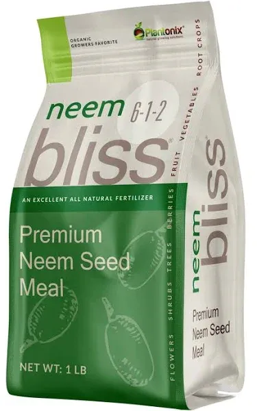 Neem Bliss (1lb) - Organic Neem Meal Fertilizer for Plants - OMRI-Listed Neem Cake - Neem Seed Meal for Plants - Neem Fertilizer for Plants - Organic Fertilizer for Plants, Lawns, & Gardening