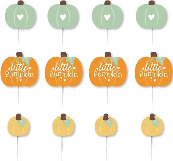 Big Dot of Happiness Little Pumpkin Dessert Cupcake Toppers