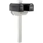 Highwood Hazelton Double-Sided Mailbox Post - White