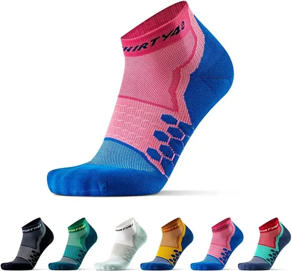 Thirty48 Performance Compression Low Cut Running Socks for Men and Women | More Compression Where Needed