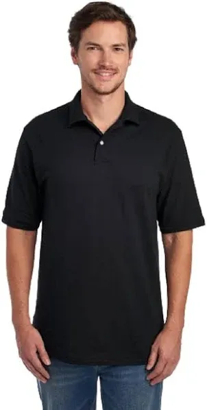 Jerzees Men's SpotShield Short Sleeve Polo Shirt, Size: XL, Black