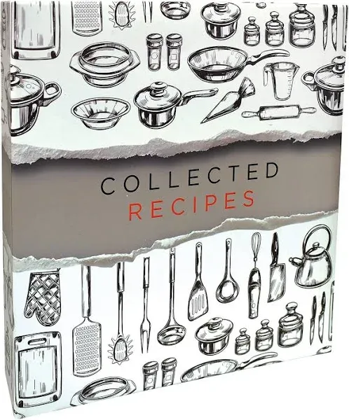 COLLECTED RECIPES - 3 Ring Binder 11.5 x 12 in w/Dividers &amp; Sheet Protectors NEW