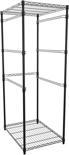 SafeRacks 5-Tier Steel Tote Rack - Maximize Space, Declutter, Organization, NSF Certified, Bin Storage for Garage, Pantry, Kitchen, Workspace, 5 Shelves, 31″ x 23″ x 68″, Black