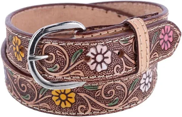 CTM Girls Floral Embossed Belt