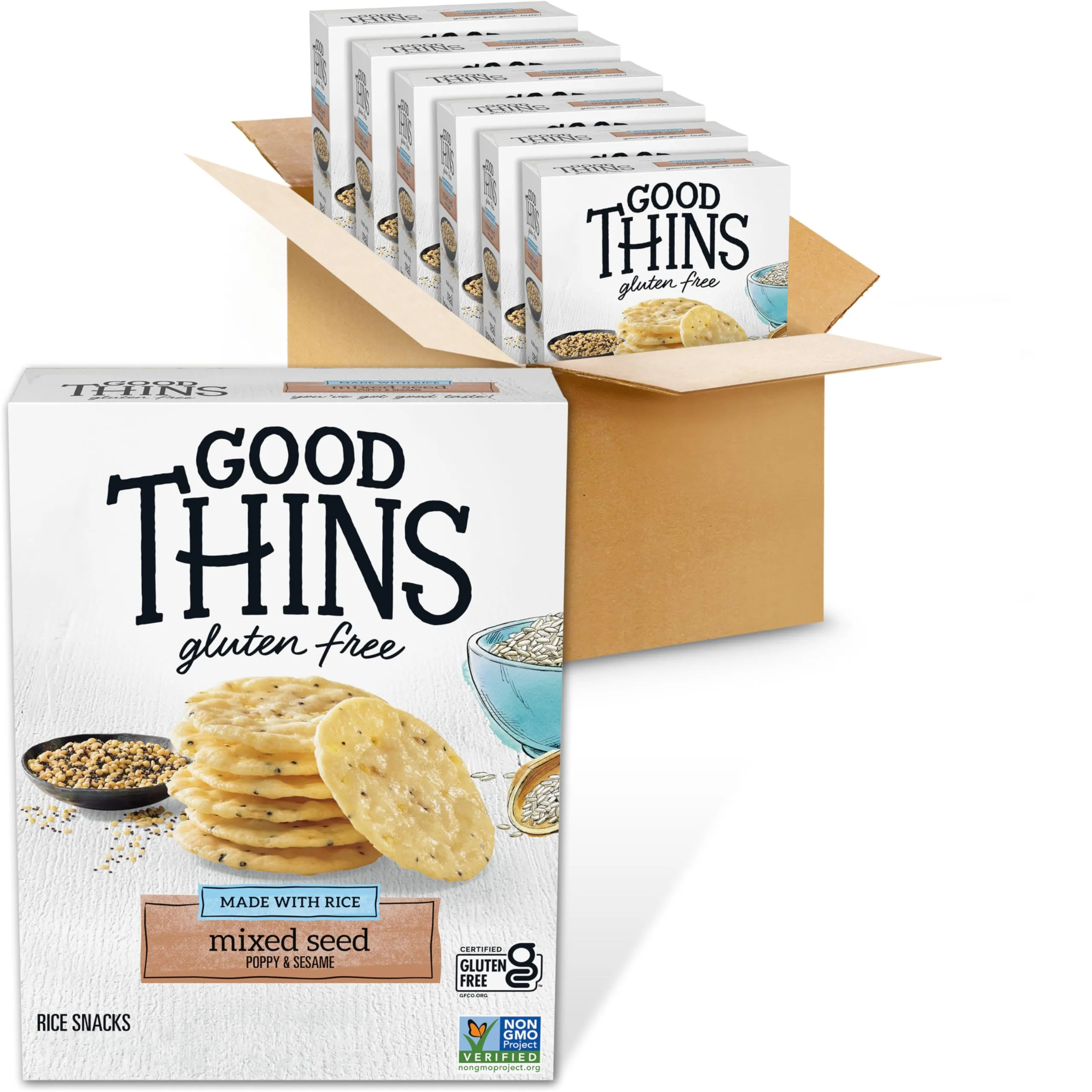 Good Thins Rice Snacks, Gluten Free, Mixed Seed - 3.5 oz