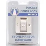 Premium Square Pocket Door Lock Privacy/Bed/Bath Latch Satin Nickel