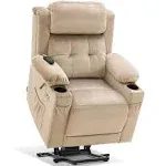 MCombo Medium Lay Flat Dual Motor Power Lift Recliner Chair, Fabric 7661