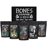 Bones Coffee Company New Flavors! Favorite Flavors Sample Pack | 4 oz Pack of 5 Assorted Whole Coffee Beans | Low Acid Medium Roast Gourmet