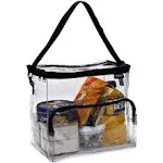 Masirs Clear Lunch Bag Durable PVC Plastic See Through Lunch Bag with Adjustable Shoulder Strap Handle for Prison Correctional