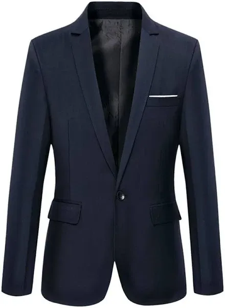 Men Blazer Coat Business Formal Suit Tops Slim One Button Casual Comfort Fashion