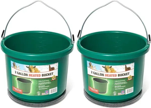 Farm Innovators Model Oversized 2 Gallon Plastic Heated Bucket, 60 Watt (3 Pack)