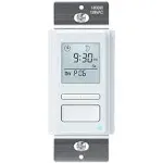 Toolhome 7 Day Programmable In-Wall Timer Switch Automatically Turns Lights and Fans On/Off at Sunrise/Sunset, Neutral Wire Required