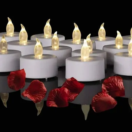 Battery Operated LED Tea Lights: 24PACK Flameless Votive 24pack Warm White