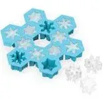 TrueZoo Snowflake Silicone Ice Cube Tray, Novelty Large Mold Makes 12 Snowflake Ice Cubes, Blue, Set of 1