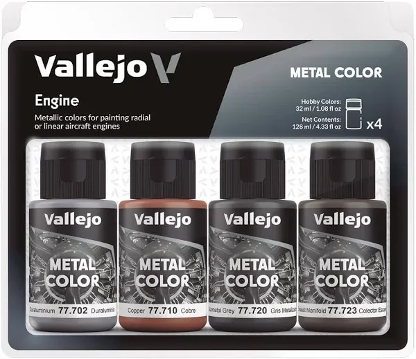 Acrylicos Vallejo Metal Color Engine Paint Set