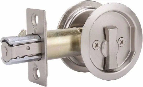 Weslock 00677XNXN Round Privacy Sliding Pocket Door Lock - Satin Nickel