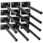 12 Pcs 8&#034; Black Solid Steel Floating Shelf Bracket Blind Shelf Supports - Hid...