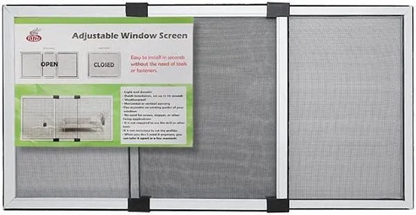 Adjustable Window Screen Horizontal (19.68&#034;H X 28&#034;-52&#034;W) 1 Pack Expandable Windo