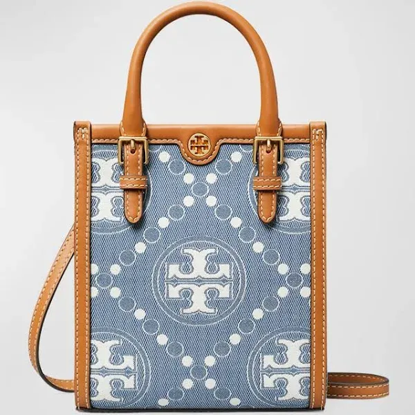 Tory Burch Women's T Monogram Denim Mini Tote