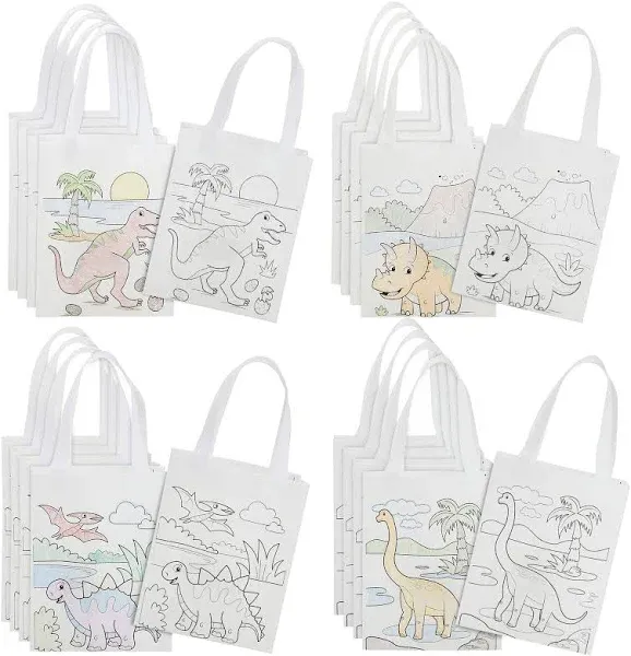 Blue Panda Reusable Coloring Goodie Bags with Handles